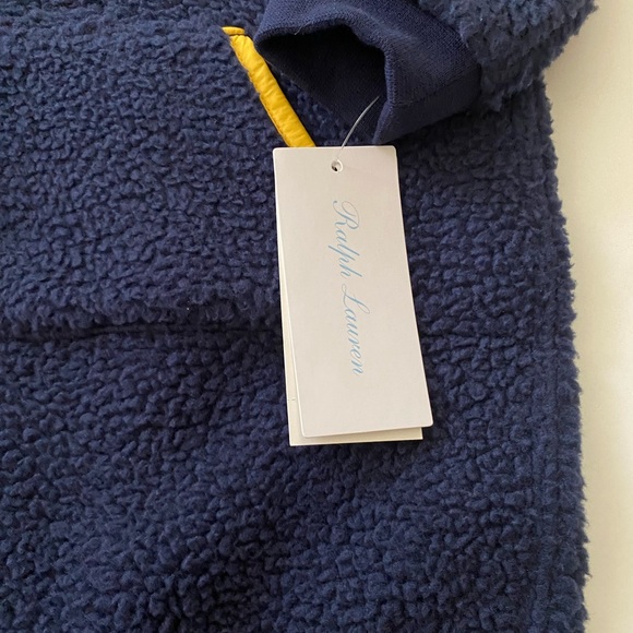 Ralph Lauren Baby Boy Navy Blue Warm Footed Romper Outfit NWT Size 9 Months - Picture 2 of 6